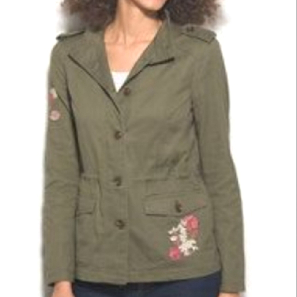 Westport 1962 Women's Olive Embroidered Utility Jacket Sz L